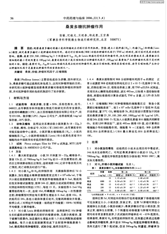 桑黄 多糖抗肿瘤作用